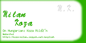 milan koza business card